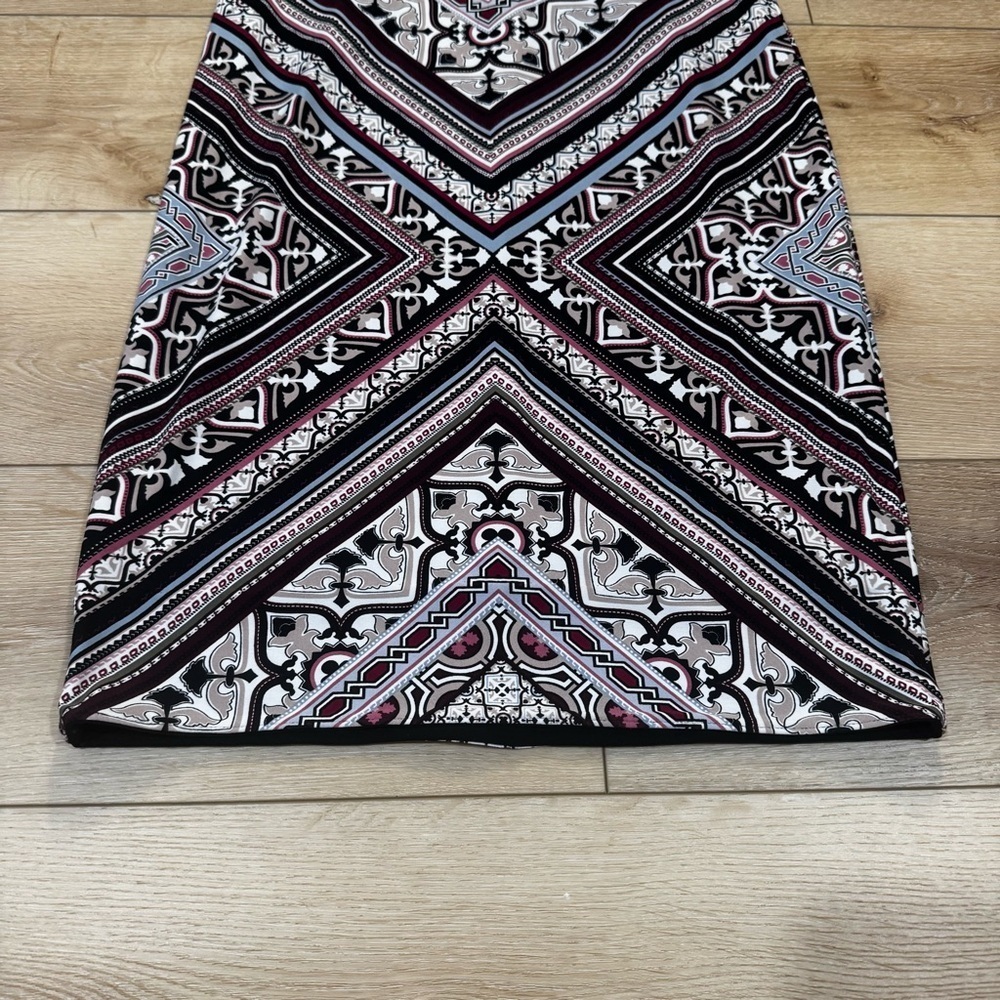 White House Black Market sleeveless midi dress geometric patterns multi color S. - Picture 4 of 15
